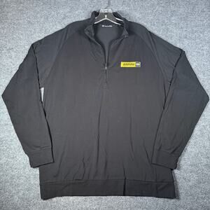 Travis Mathew Empire CAT Mens XXL Solid Black Performance Stretch 1/4 Zip - EUC